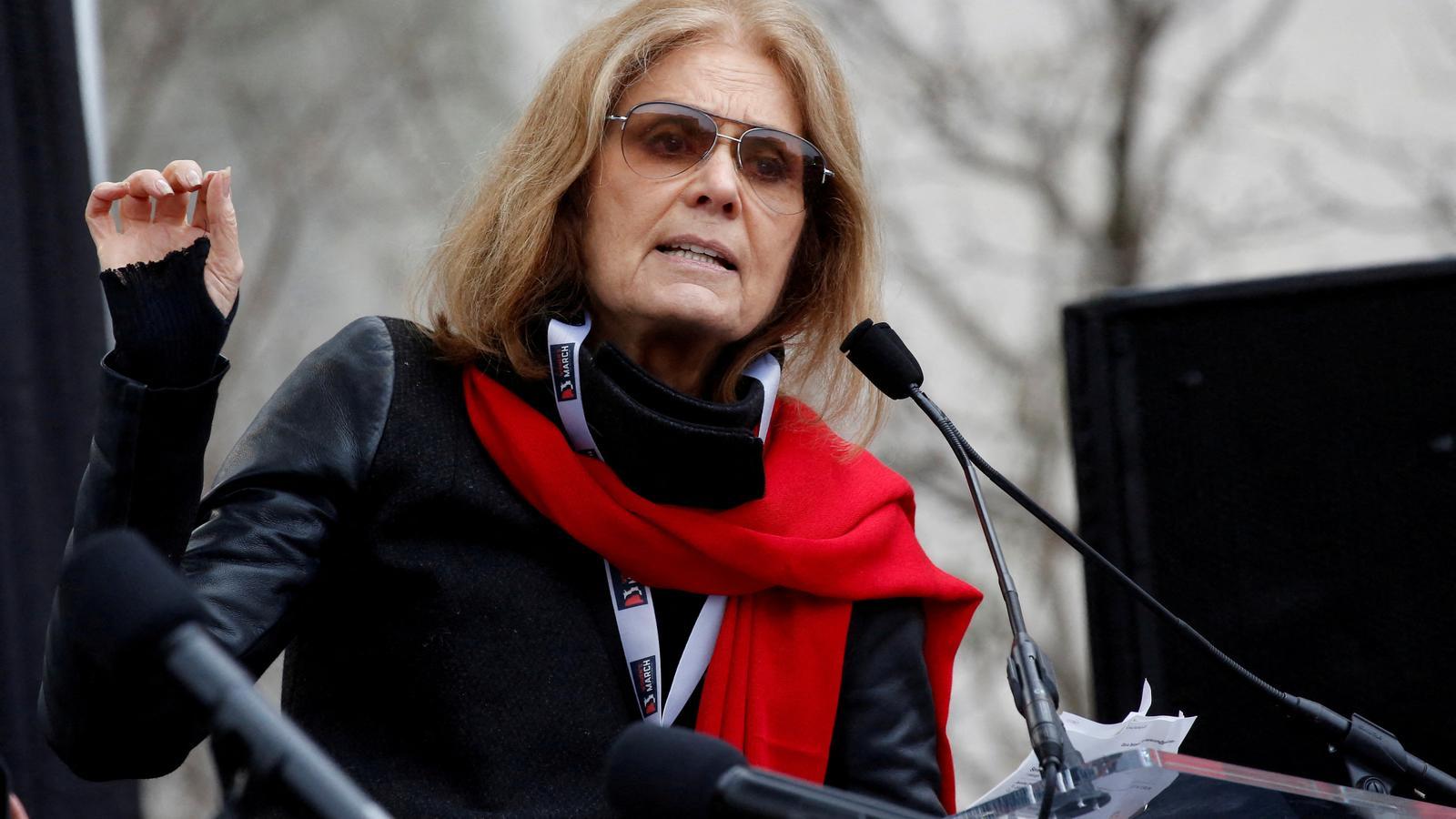 The activist and feminist Gloria Steinem speaks during the Women's March in Washington.