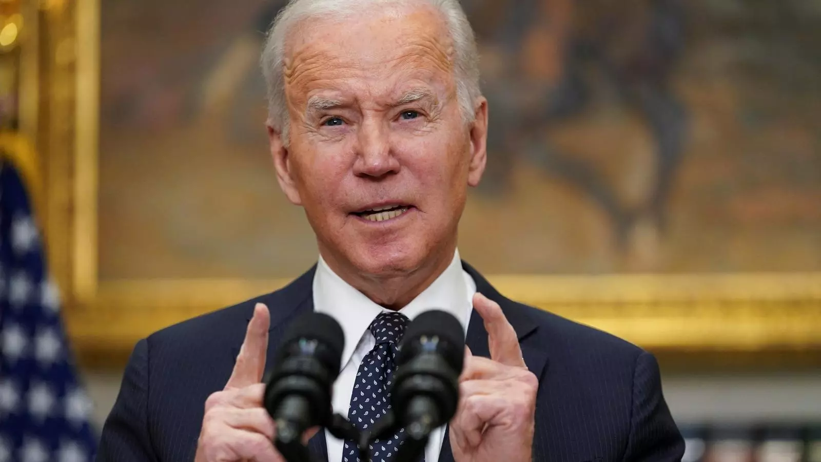 Joe Biden en comparèixer davant la premsa aquest divendres.