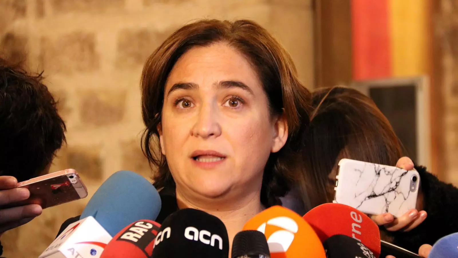 Colau, aquest matí en les seves declaracions posteriors a la reunió amb Sánchez abans del ple
