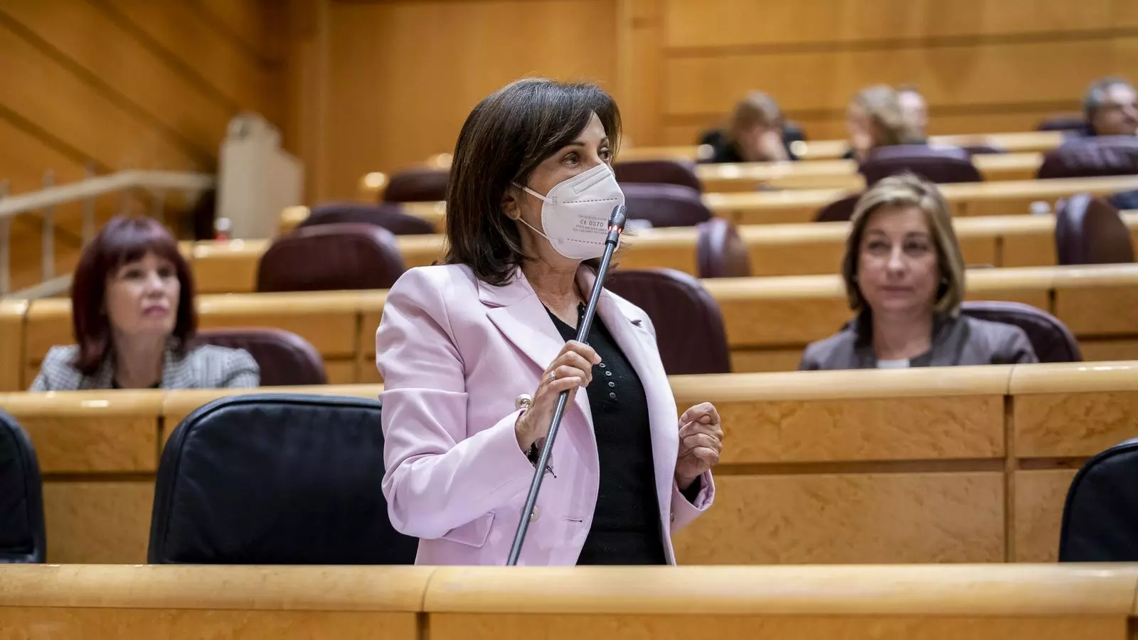 La ministra de Defensa, Margarita Robles, a la sessió de control al Senat, dimecres al matí