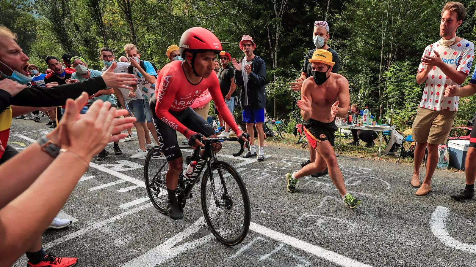 Nairo Quintana en la vintena etapa del Tour