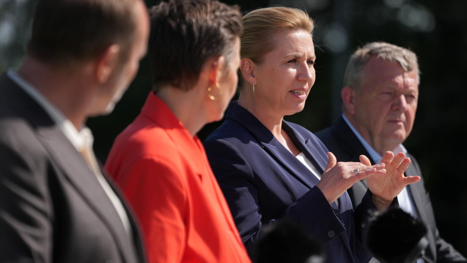 The Prime Minister of Denmark, Mette Frederiksen, with her government partners.