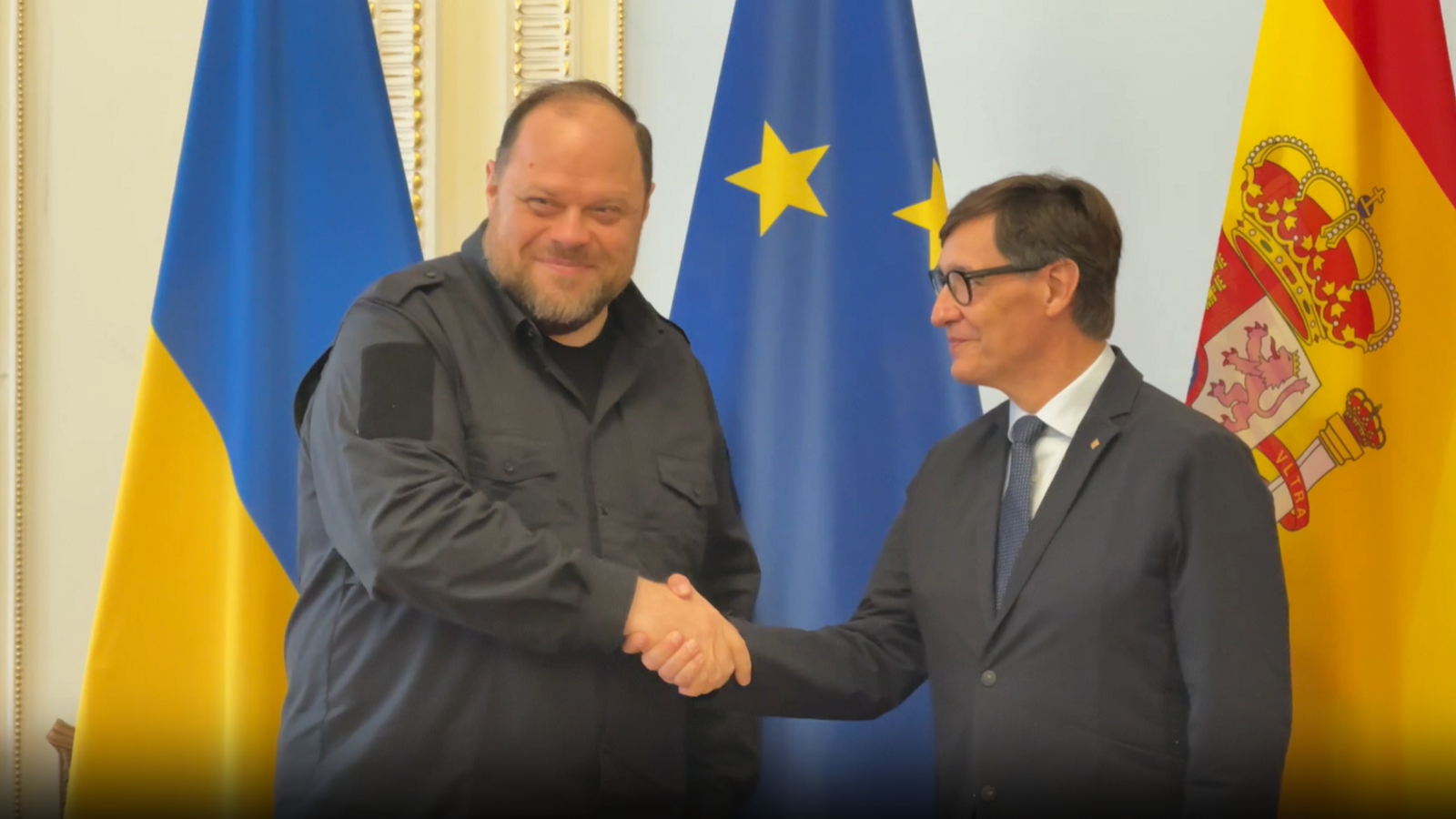 El presidente del Parlamento de Ucrania y el presidente de la Generalitat.
