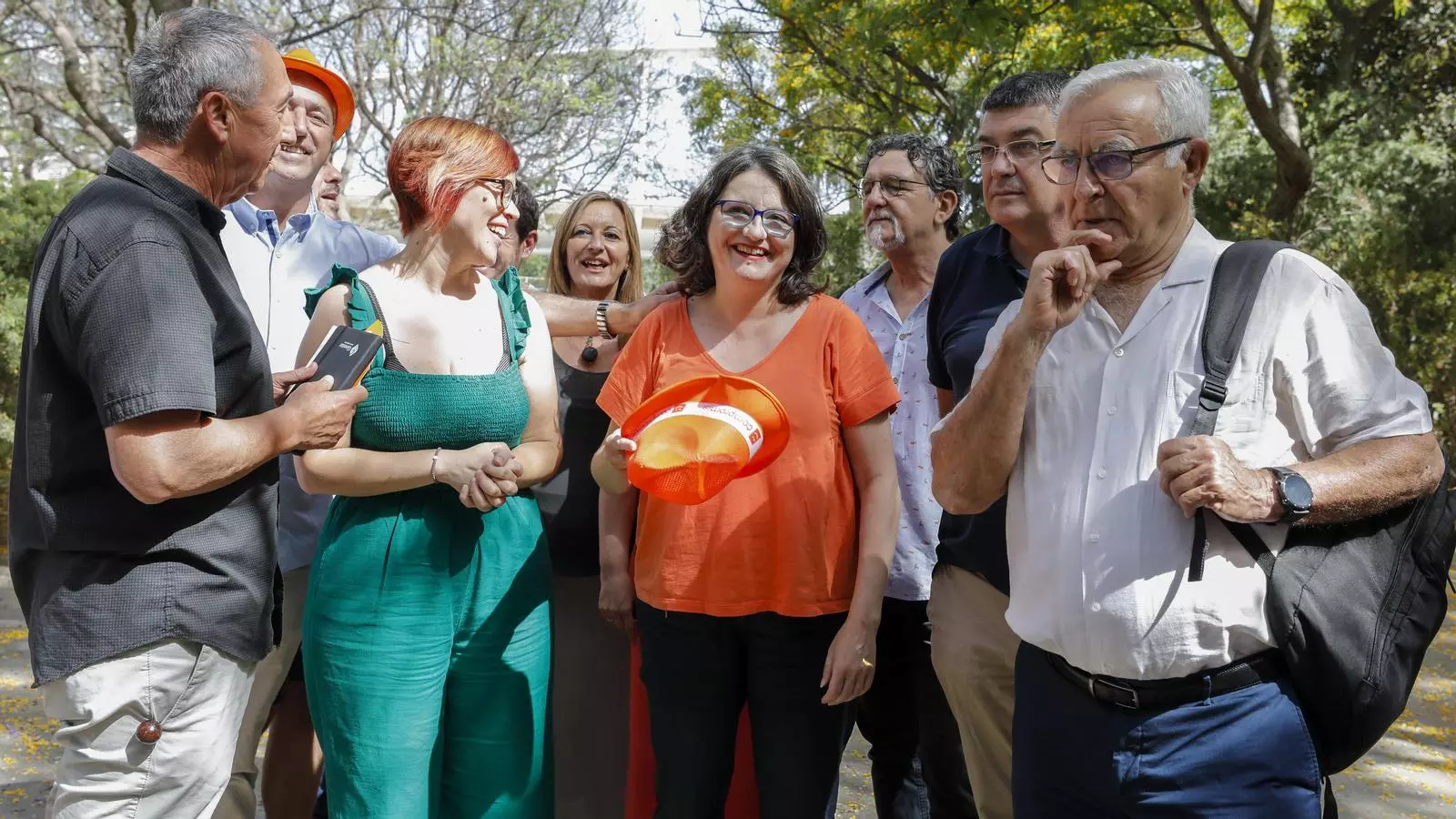 Els principals dirigents de Compromís junt a la vicepresidenta del govern valencià, Mónica Oltra, el passat dissabte.