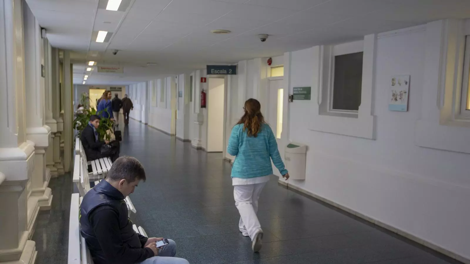 Imatge d'arxiu dels passadissos de l'Hospital Clínic