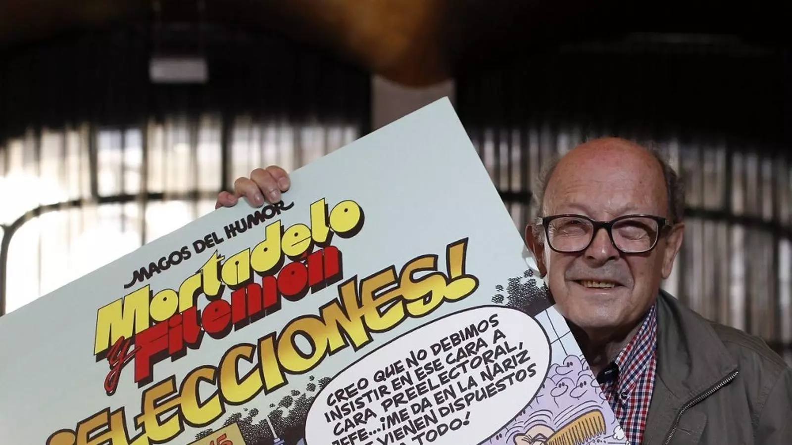 Francisco Ibáñez, ahir, a la presentació del nou àlbum de Mortadel·lo i Filemó: Eleccions!