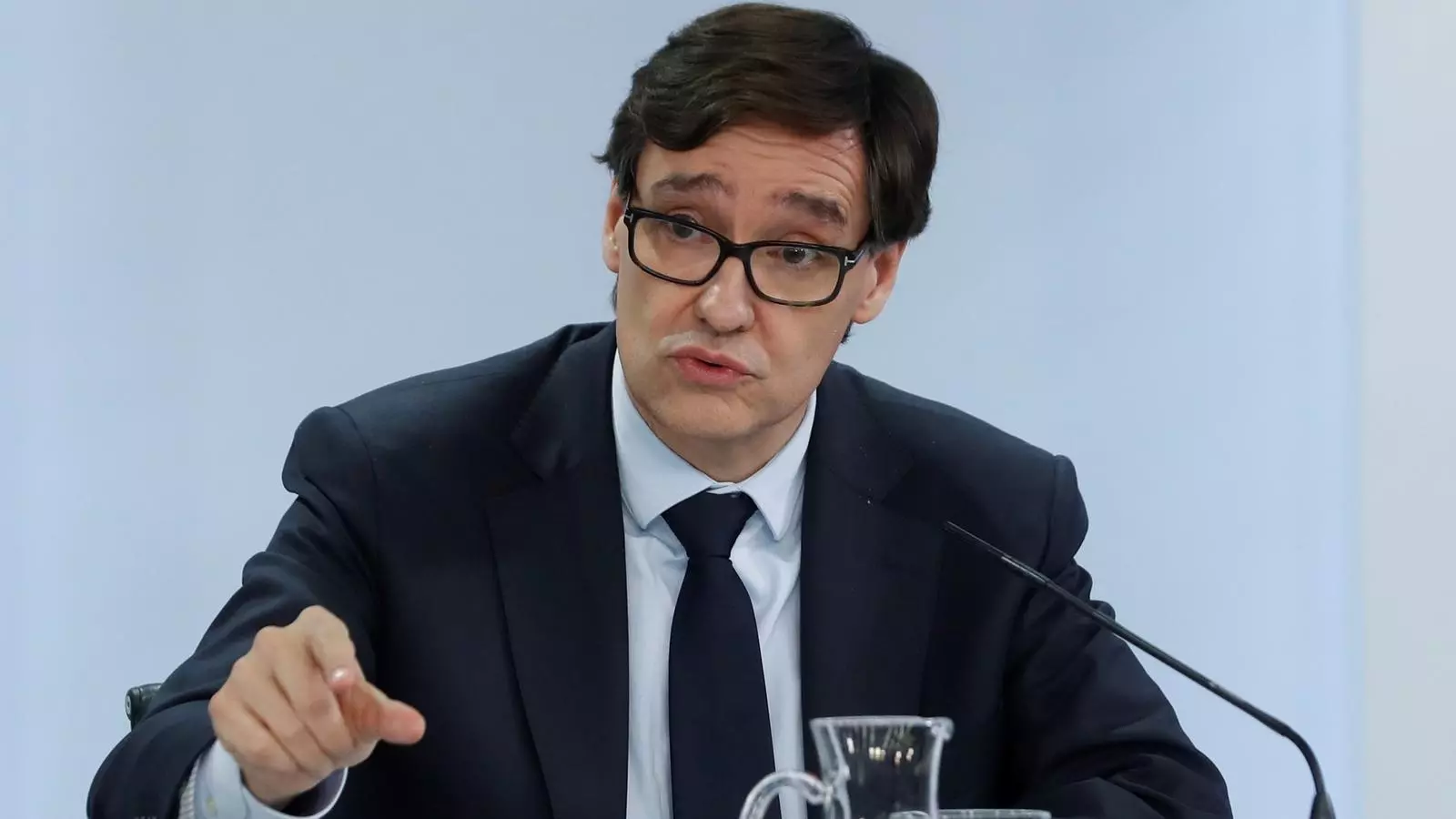 El ministre de Sanitat, Salvador Illa, durant la roda de premsa posterior al consell de ministres.