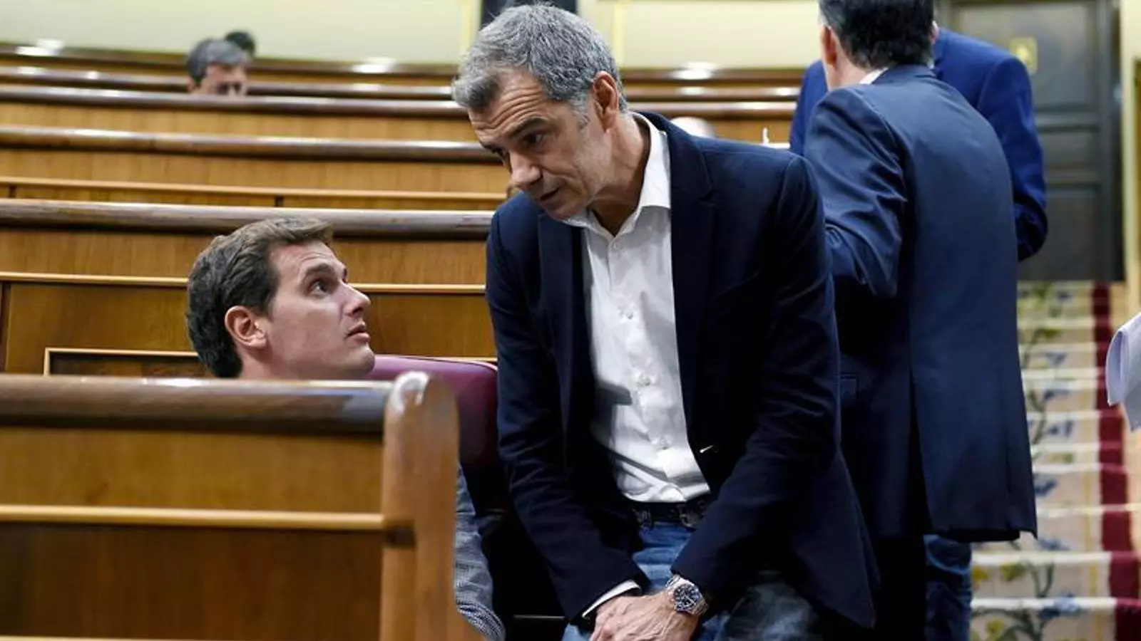El diputat valencià Toni Cantó amb el líder de Cs, Albert Rivera, aquest dimarts al Congrés.