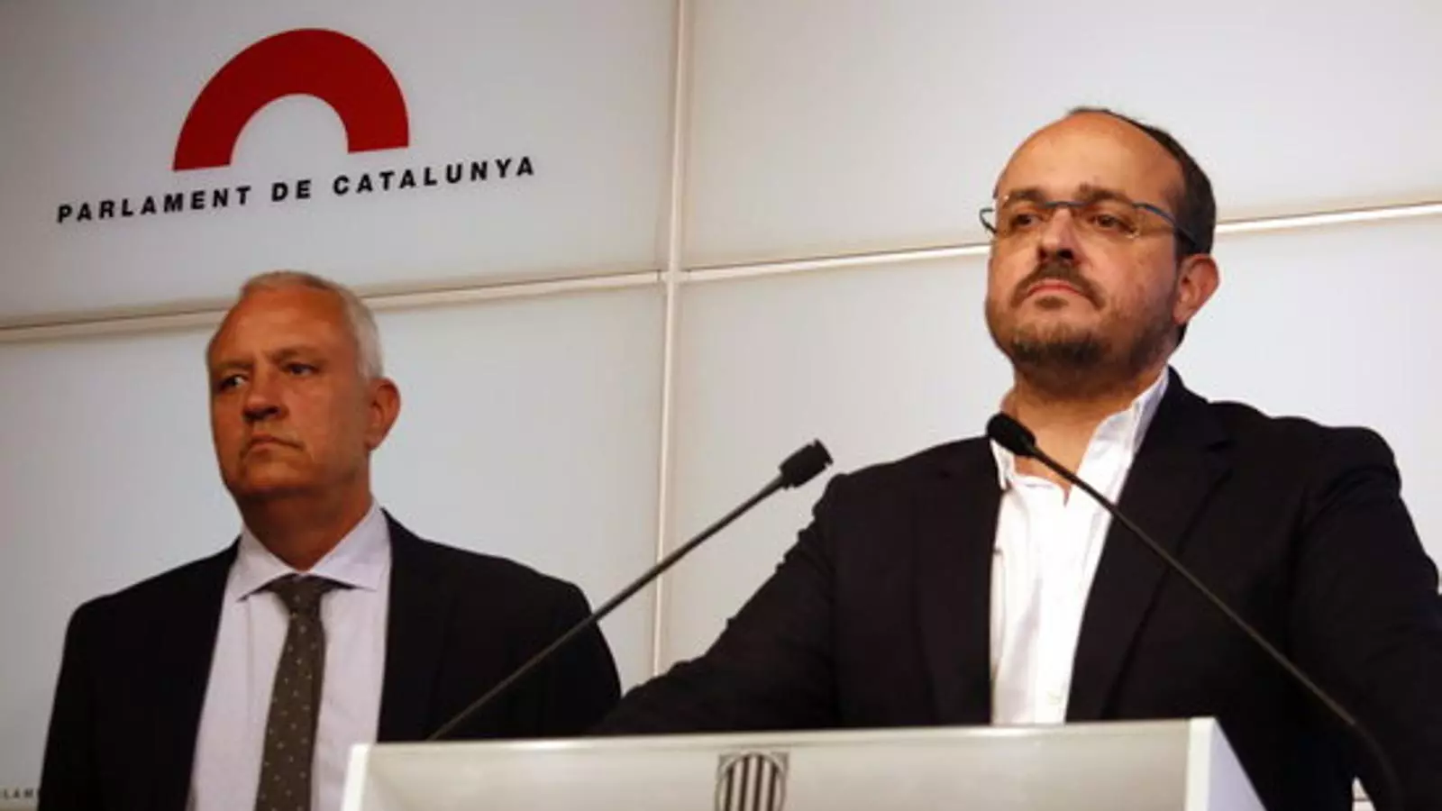 Alejandro Fernández i Santi Rodríguez, en una imatge d'arxiu al Parlament