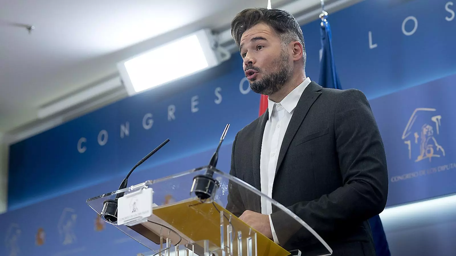 El portavoz de ERC al Congreso , Gabriel Rufián, ayer.