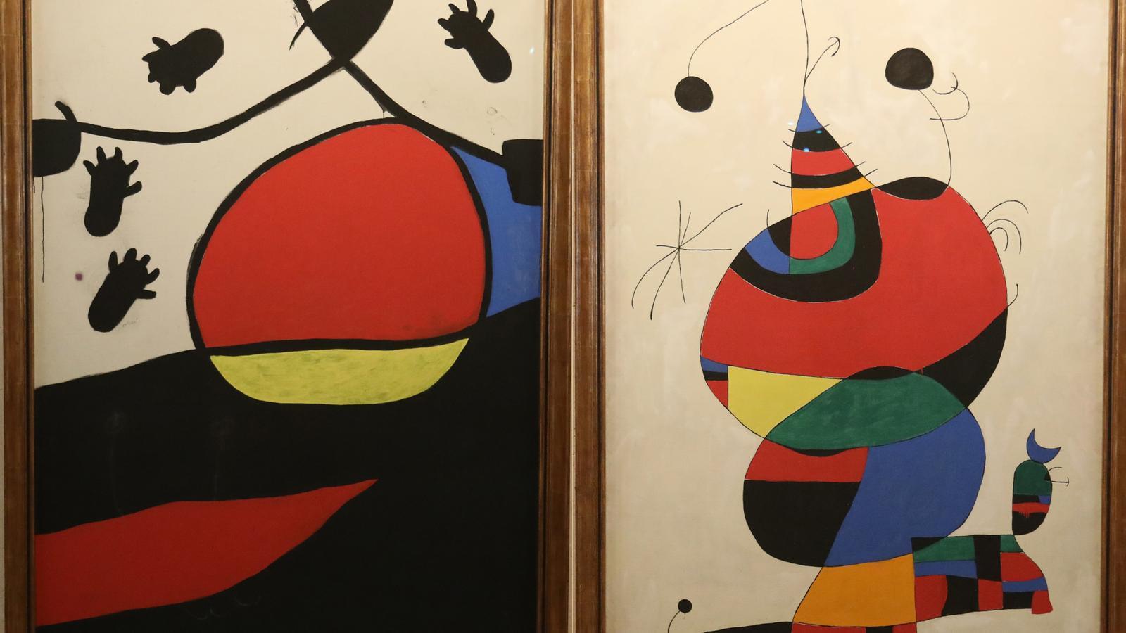 1- 'Femme, oiseau, estrella' 2- 'Paysage'