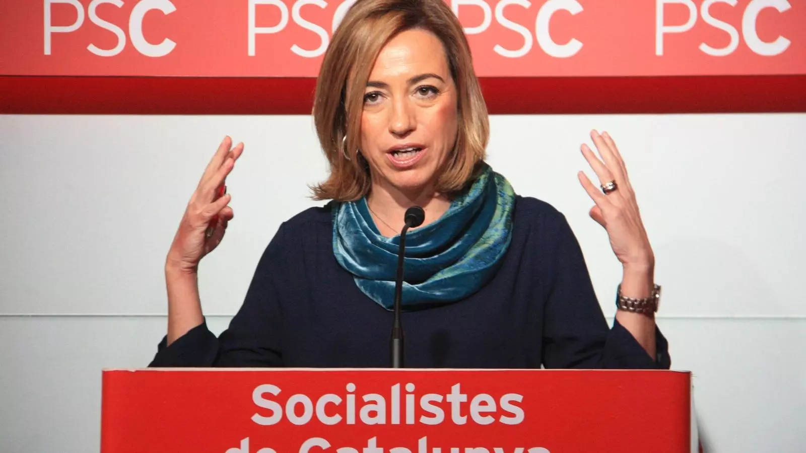 Carme Chacón, en roda de premsa aquest dilluns / ACN