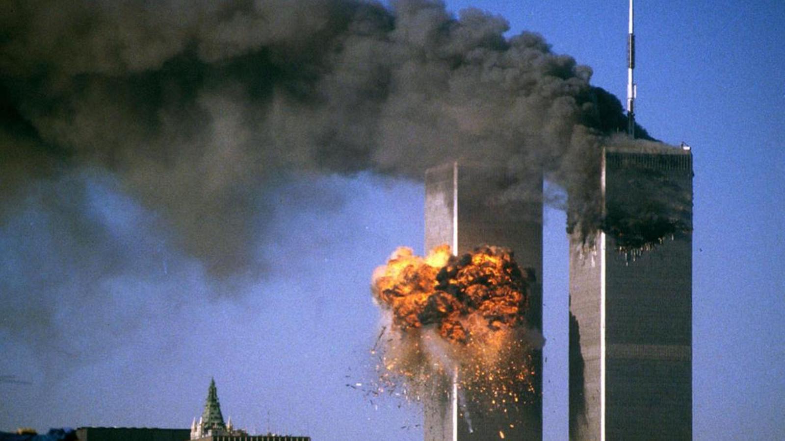 The World Trade Center Towers, in New York, attacked by two hijacked planes on September 11 of the year 2001.