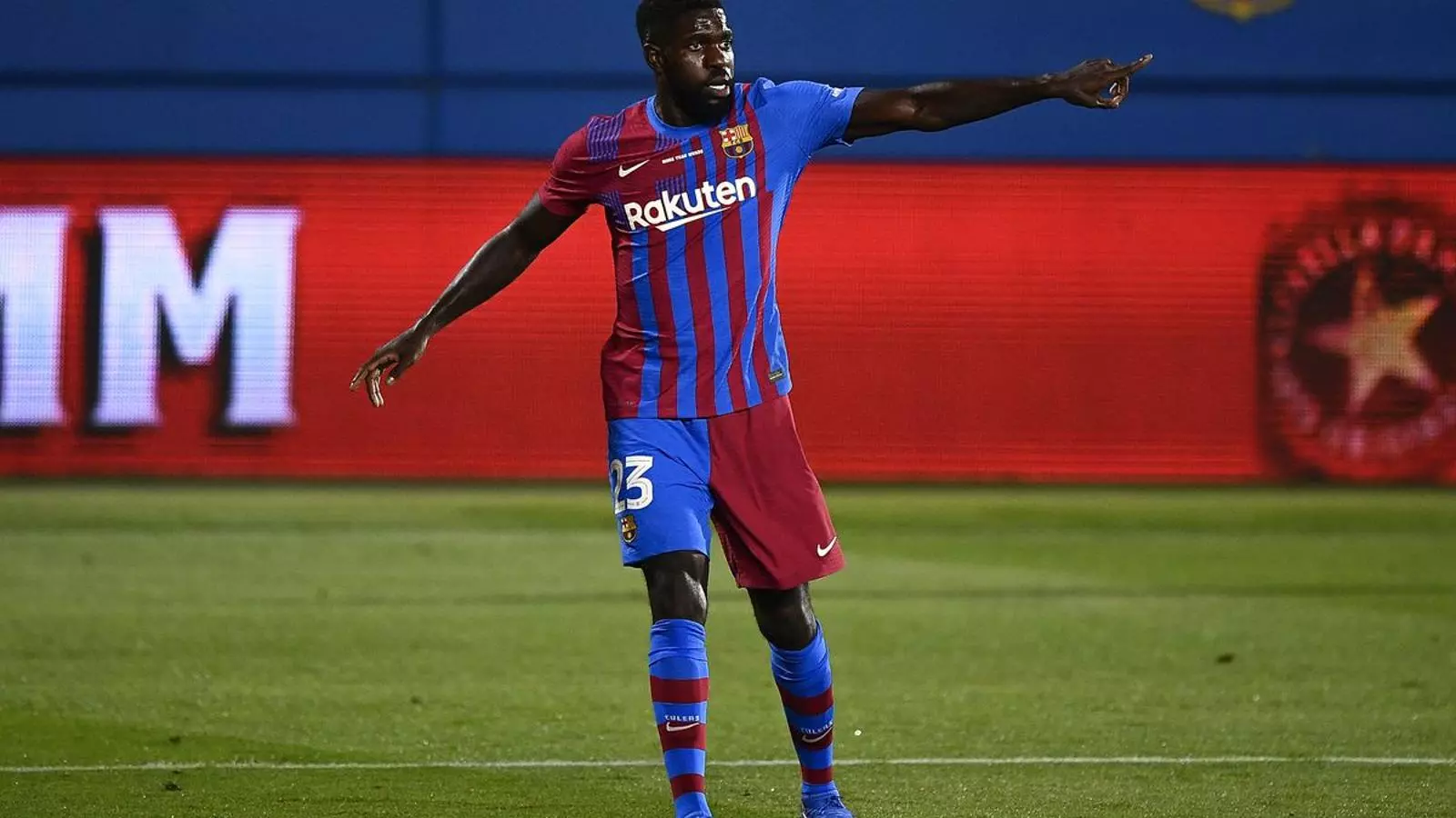 Samuel Umtiti, durant un partit de la pretemporada
