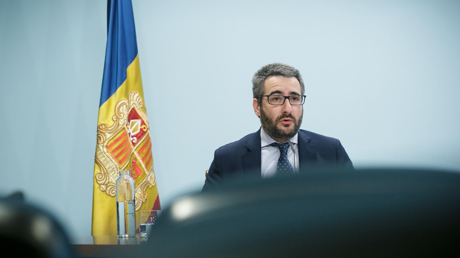 El ministre portaveu, Eric Jover, durant la roda de premsa. / SFG