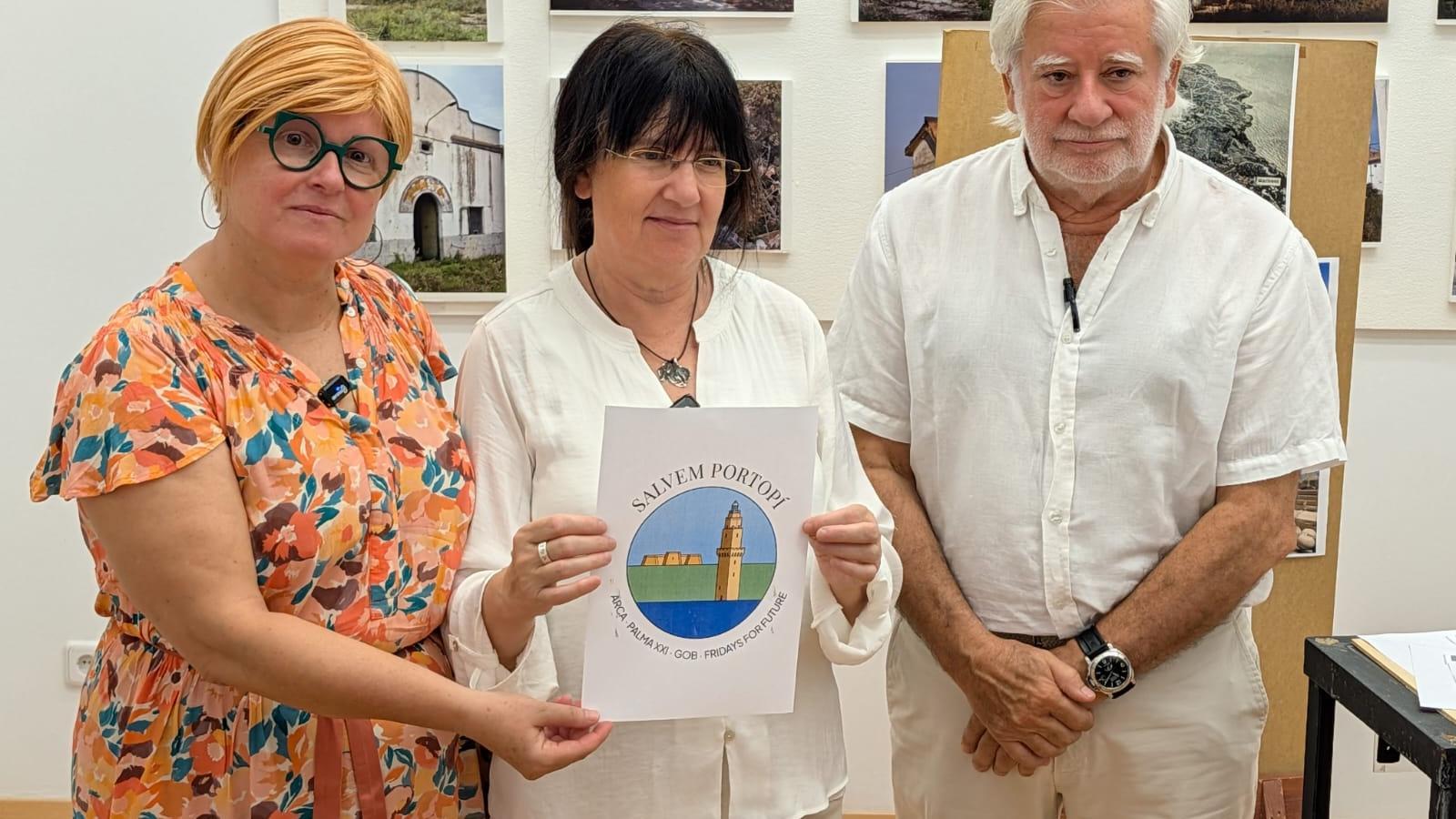 Tonina Siquier (GOB), Àngels Fermoselle (ARCA) y Pedro Rebassa (Salvem Porto Pi)