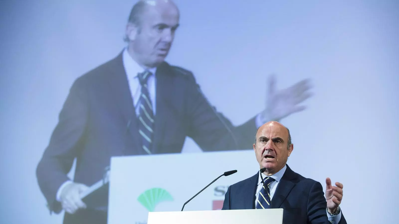 El ministre d'Economia, Luis de Guindos, en la seva intervenció d'aquest dilluns a Málaga.