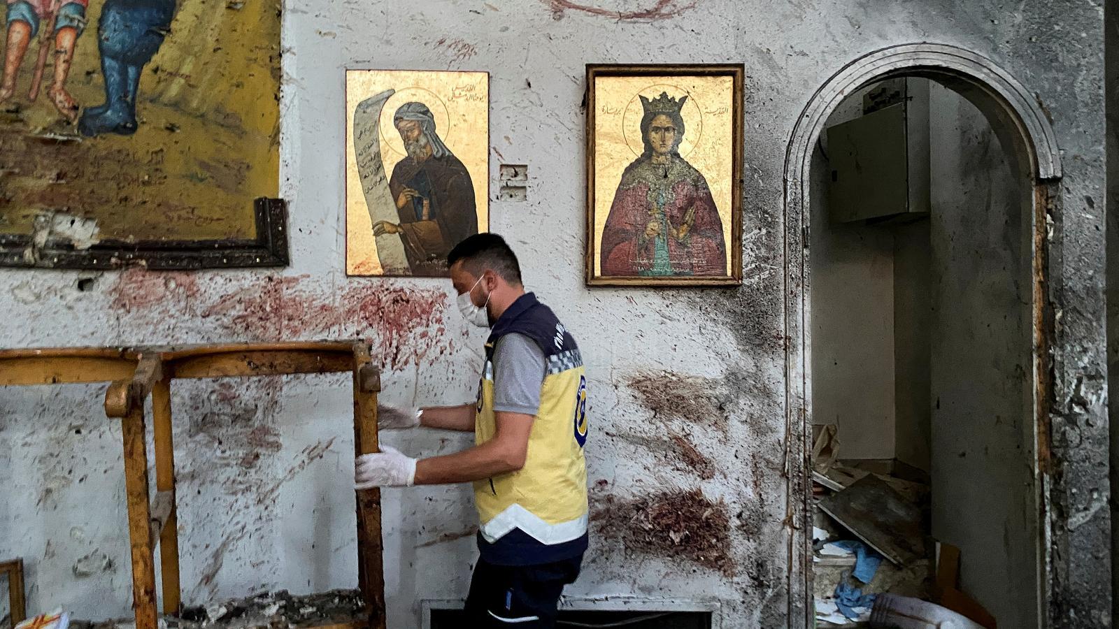 State of the St. Elias Church in Damascus, after the attack on June 22