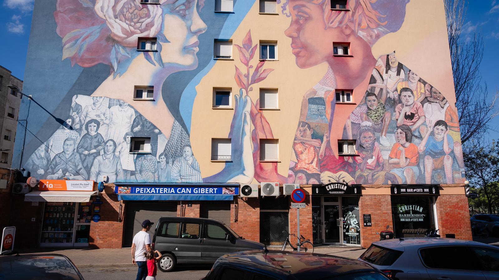 Un mural en el barrio de Santa Eugènia de Girona