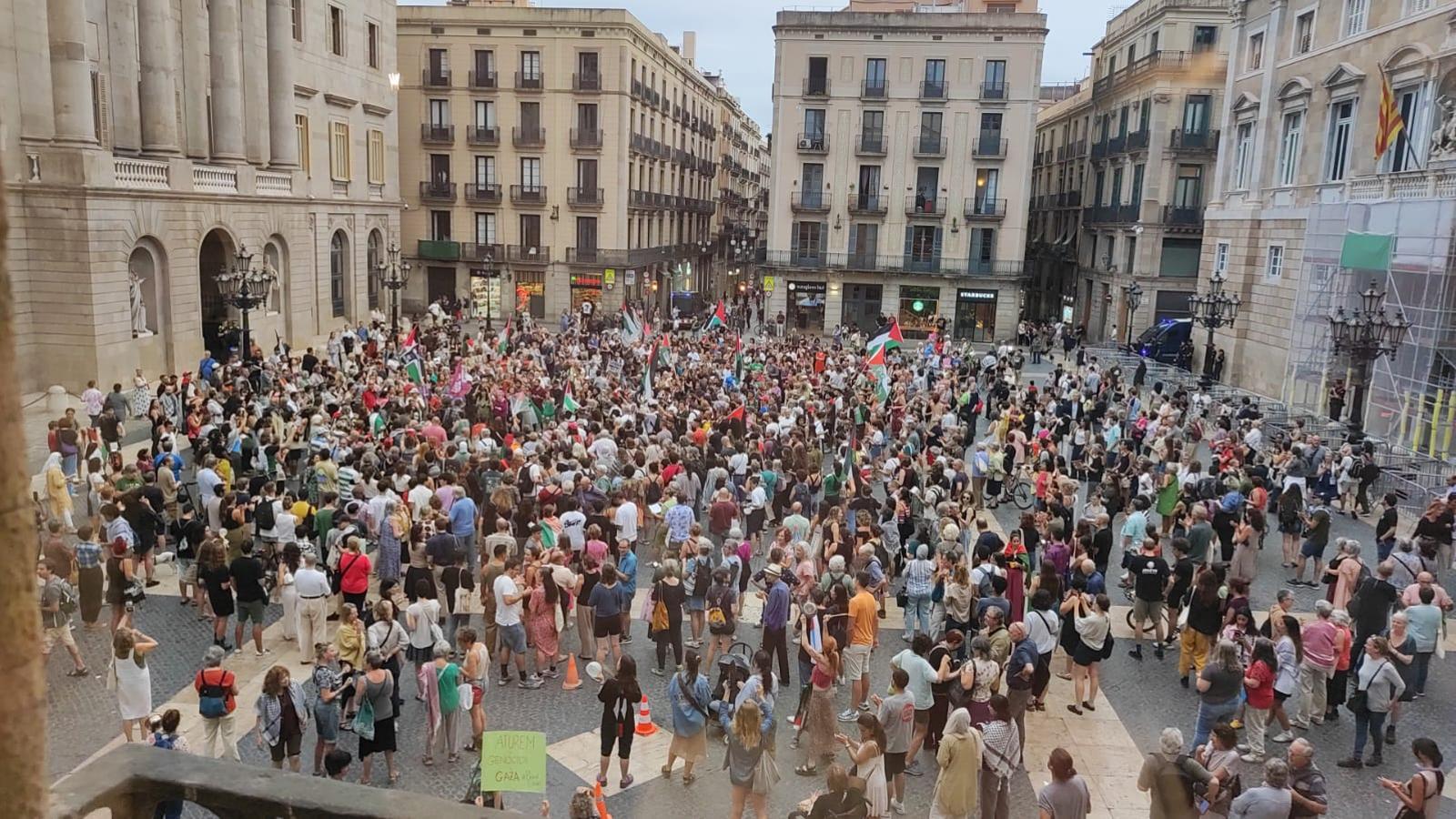 Demonstration against hunger in Gaza in Barcelona.