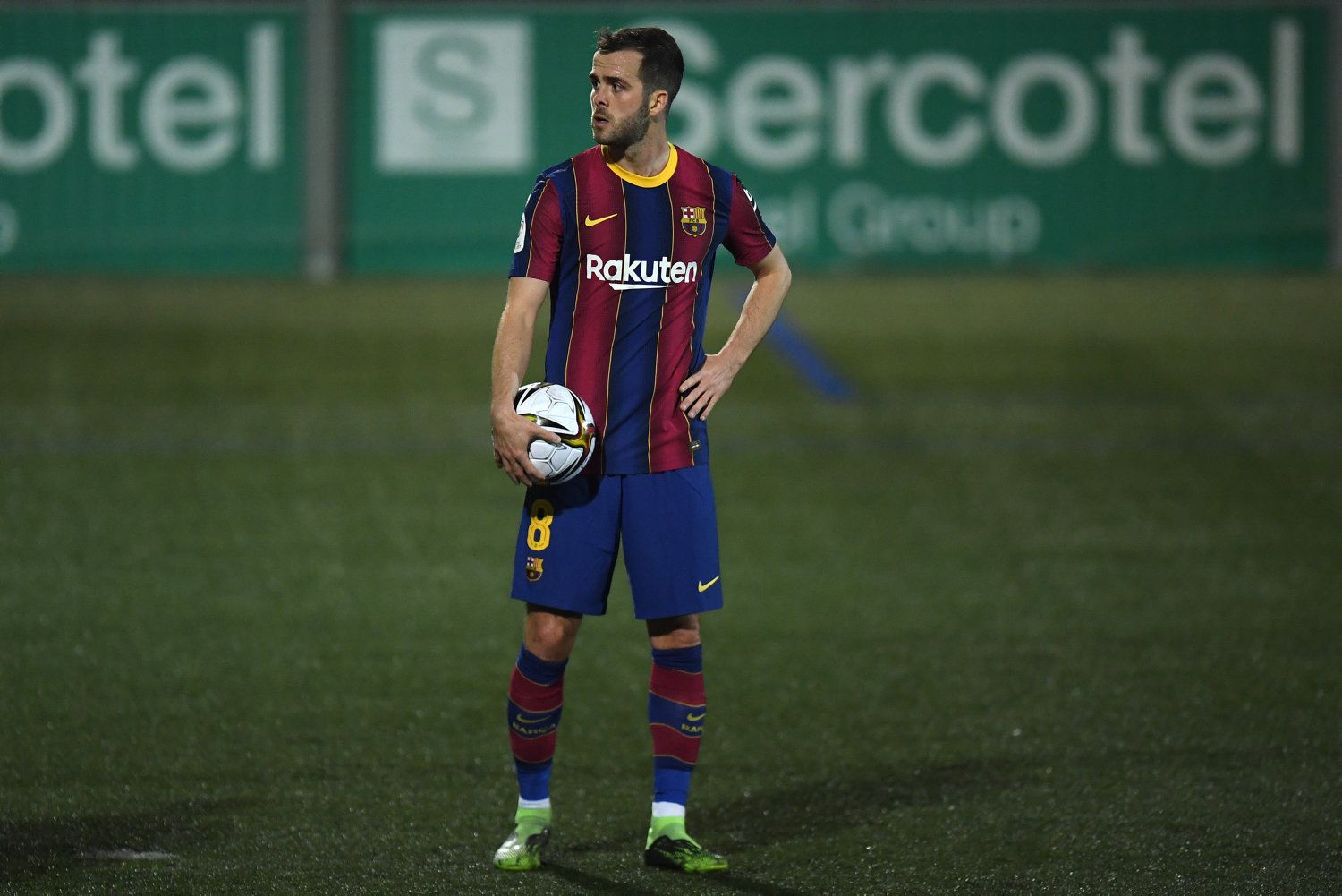 Miralem Pjanic in the Copa del Rey match in the field of Cornellà, in which he missed a penalty before going to extra time.