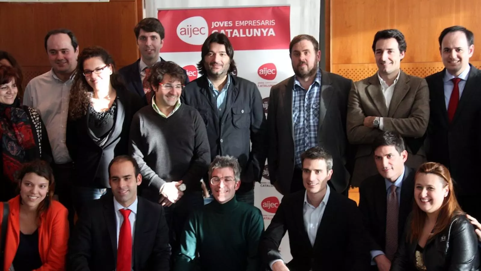 Oriol Junqueras, amb membres de l'AIJEC / ACN