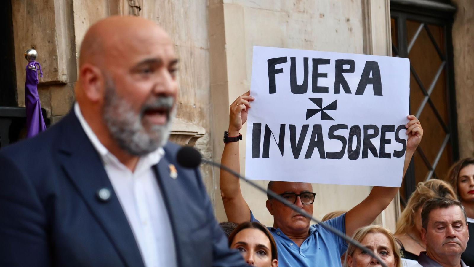El alcalde de Palma, durante la concentración.