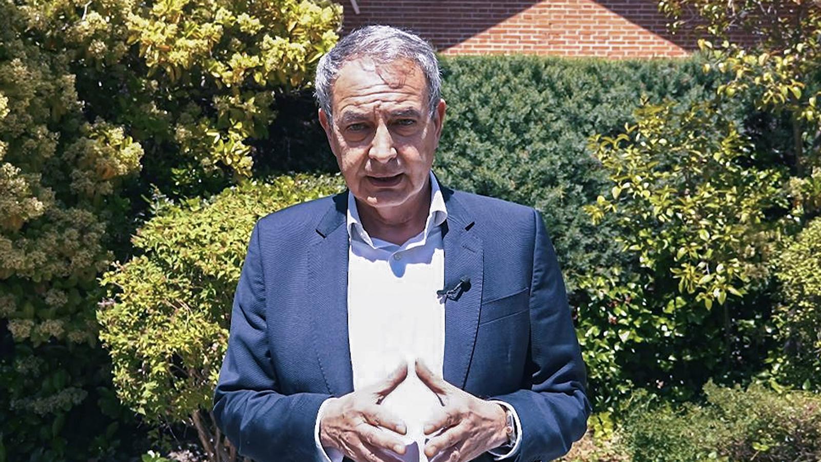 Video capture of former president José Luis Rodríguez Zapatero, defending his innocence and respect for legality after being summoned as investigated in the Plus Ultra case.