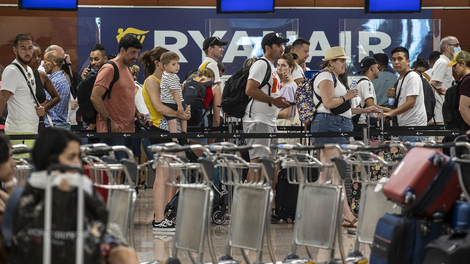 Ryanair passengers in a file image.