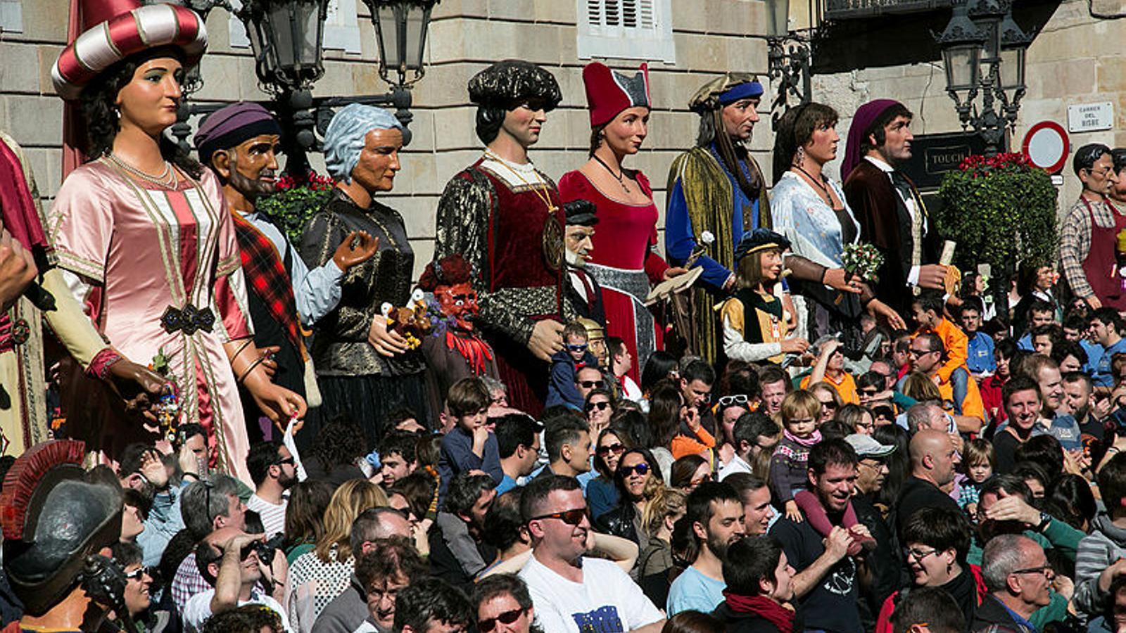 Giants in Sant Jaume square for the Santa Eulàlia festivities in the year 2016