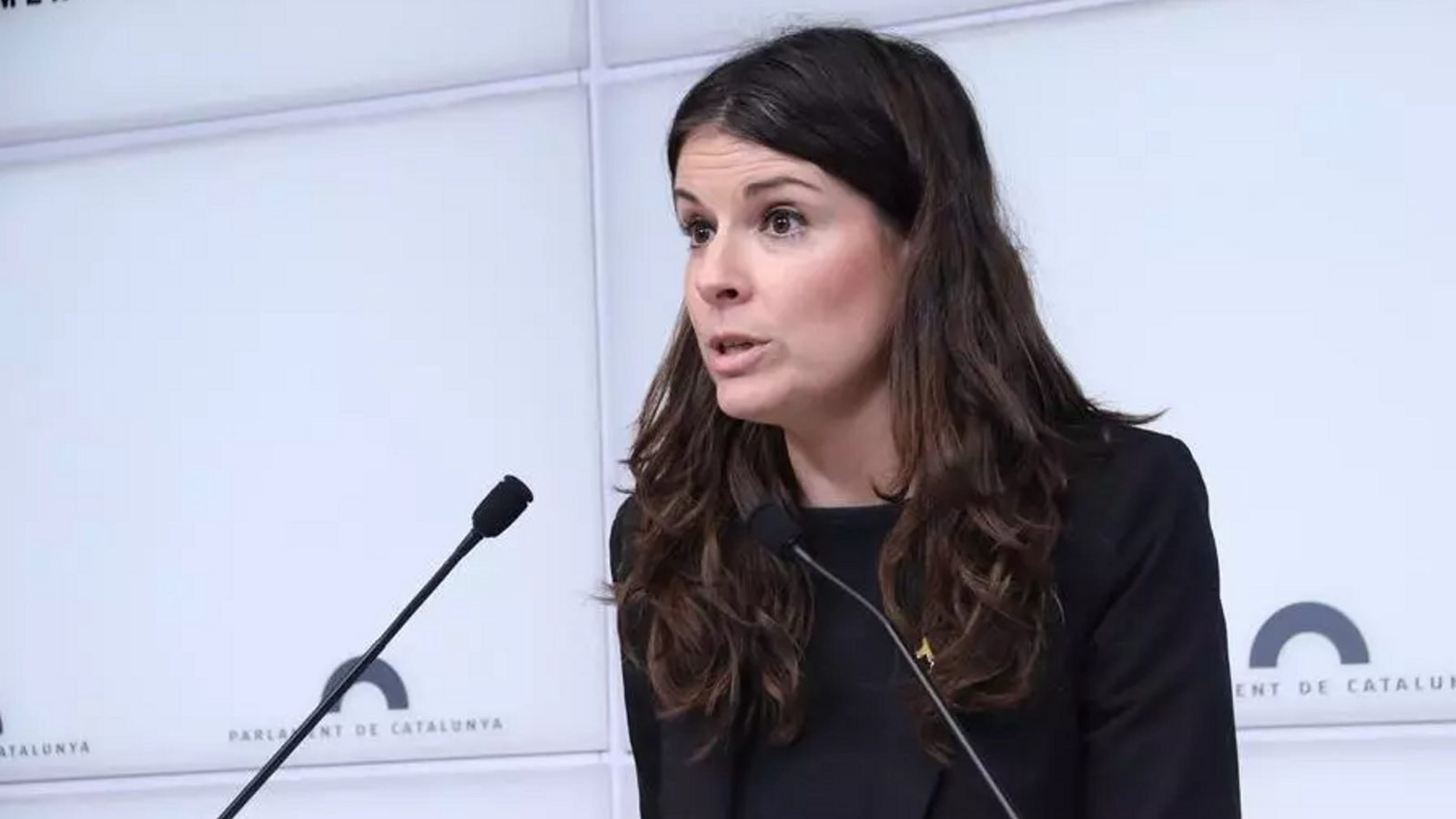 The spokesperson for Junts in the Parliament, Mònica Sales, in a press conference