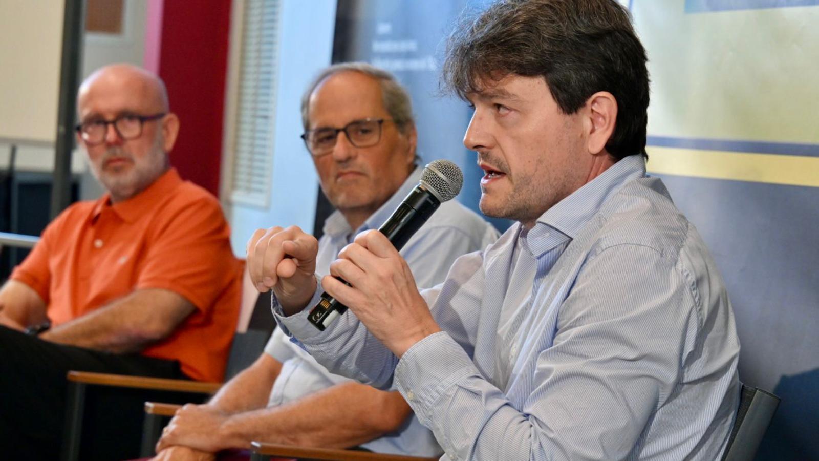 Judge Guillem Soler, along with former President Quim Torra and lawyer Gonzalo Boye.