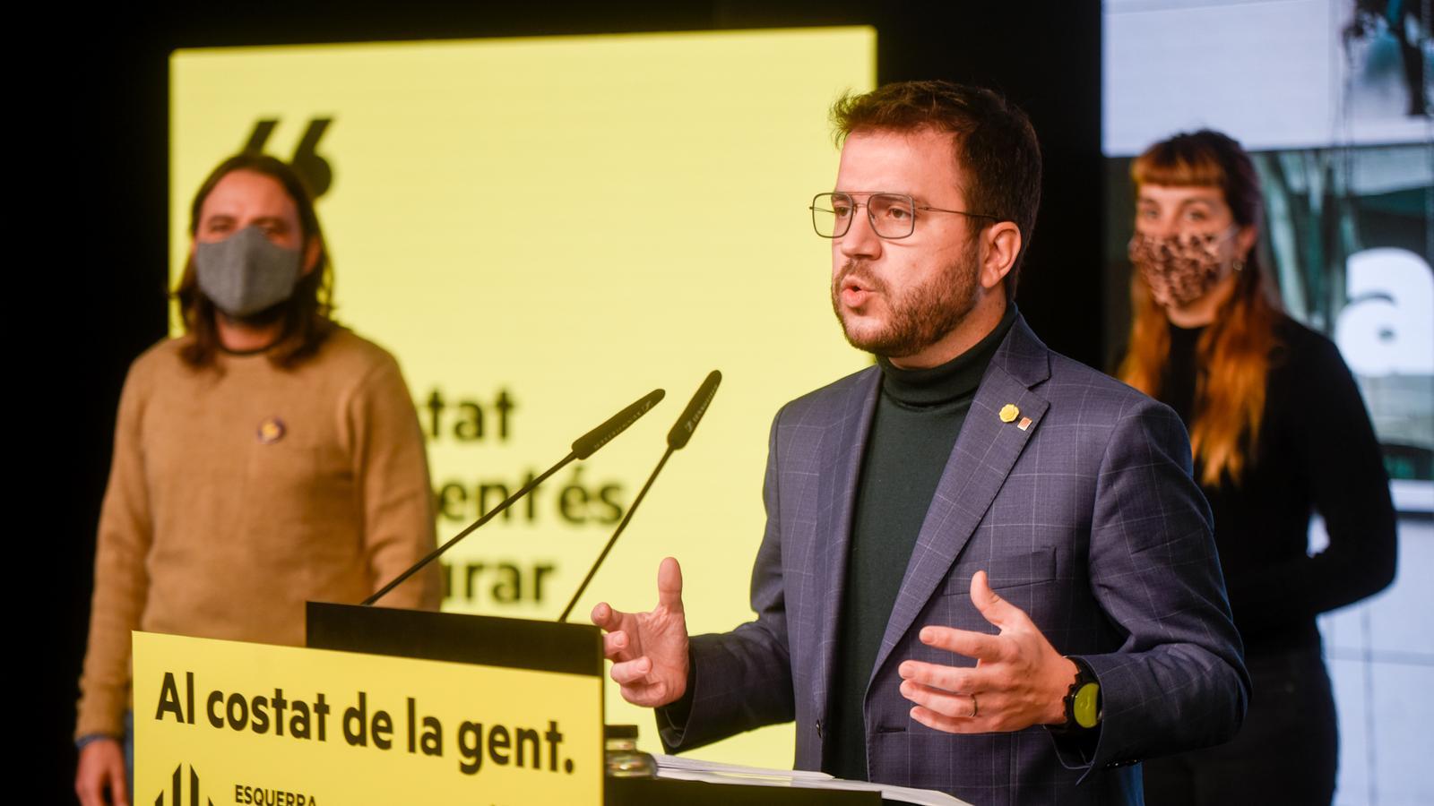 El candidat d'ERC i vicepresident del Govern, Pere Aragonès, aquest divendres.