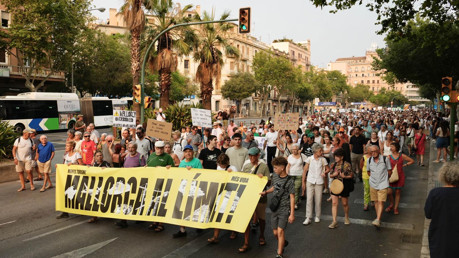 Manifestación de Menos Turismo Más Vida el 26 de julio en Palma.