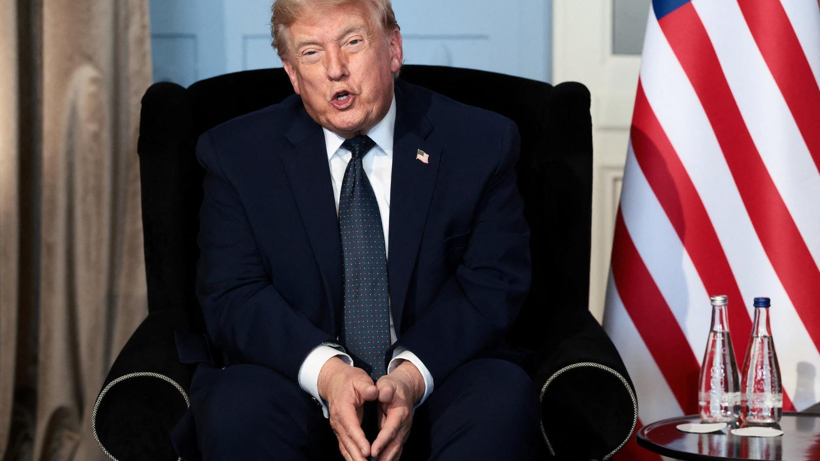The US president, Donald Trump, at the G7 summit in Évian-les-Bains.