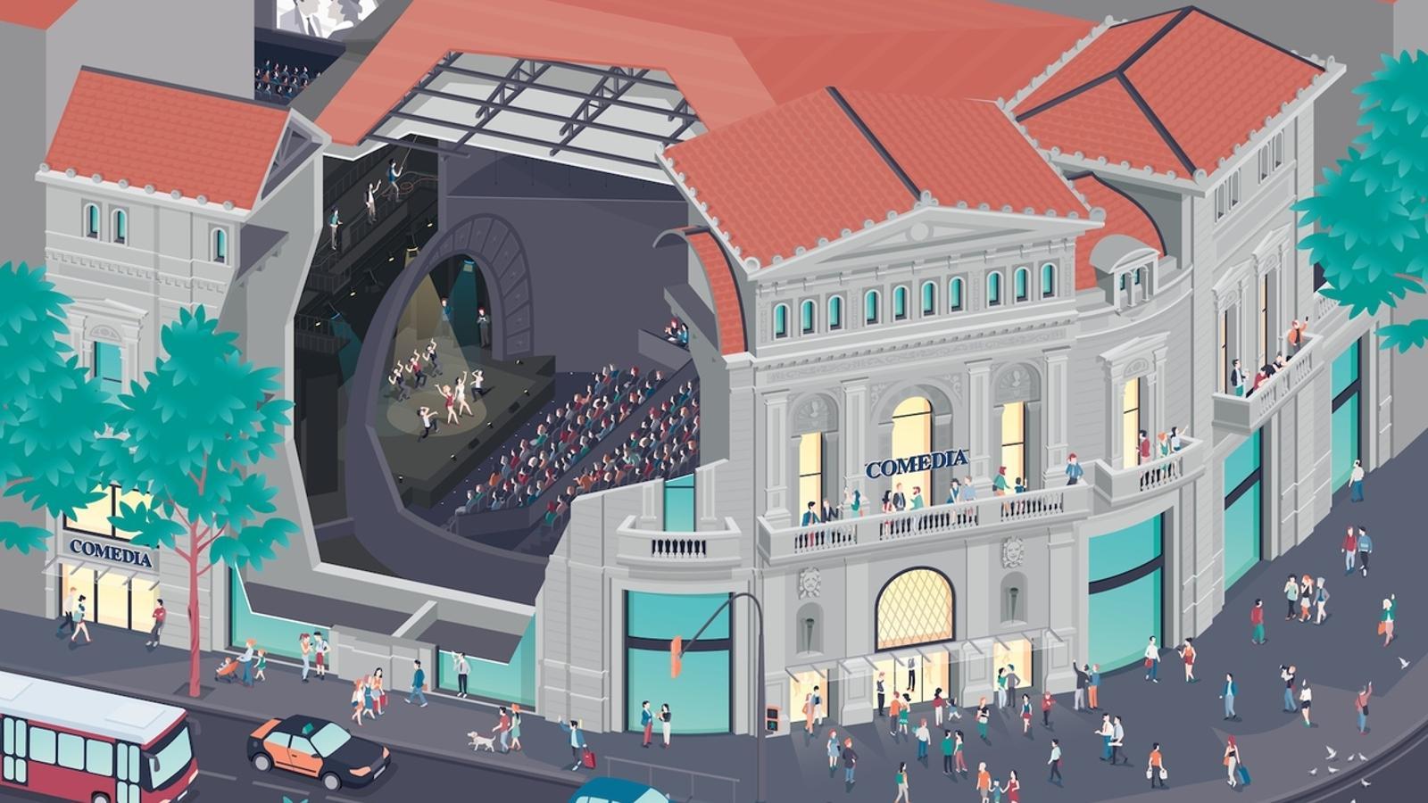 Il·lustració del futur Comèdia / Mercè Iglesias