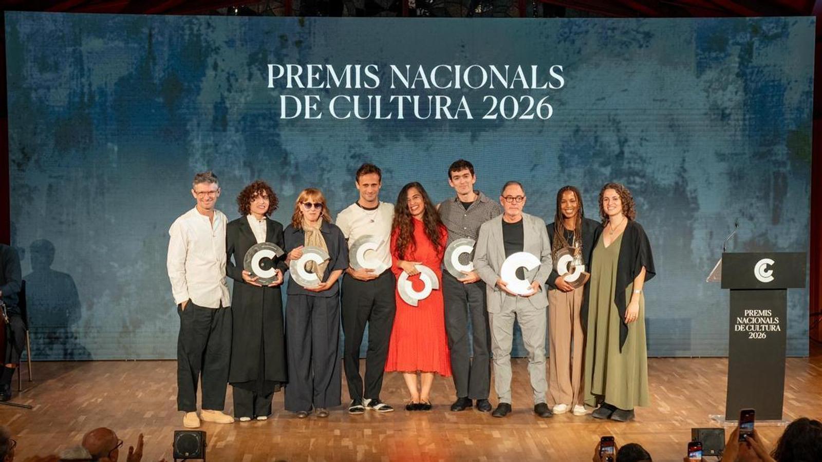 Los Premios Nacionales de Cultura 2026: Laia Torrents y Roger Aixut (Cabosanroque), Victoria Szpunberg, Oriol Pla, Sílvia Pérez Cruz, Pol Guasch, Àlex Ollé e Aissata M’ballo Diao y Diana Rahmouni Audenis (Jande Editorial).