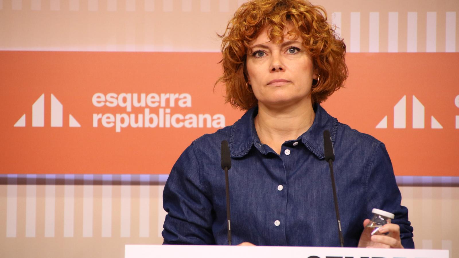 The general secretary of ERC, Elisenda Alamany, this Monday in a press conference