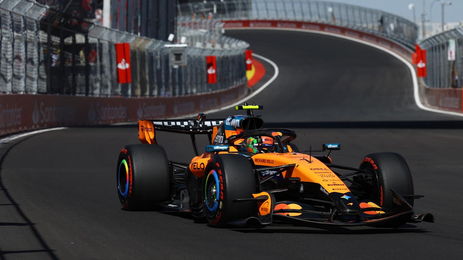 Lando Norris durante la clasificación en el circuito de Madrid