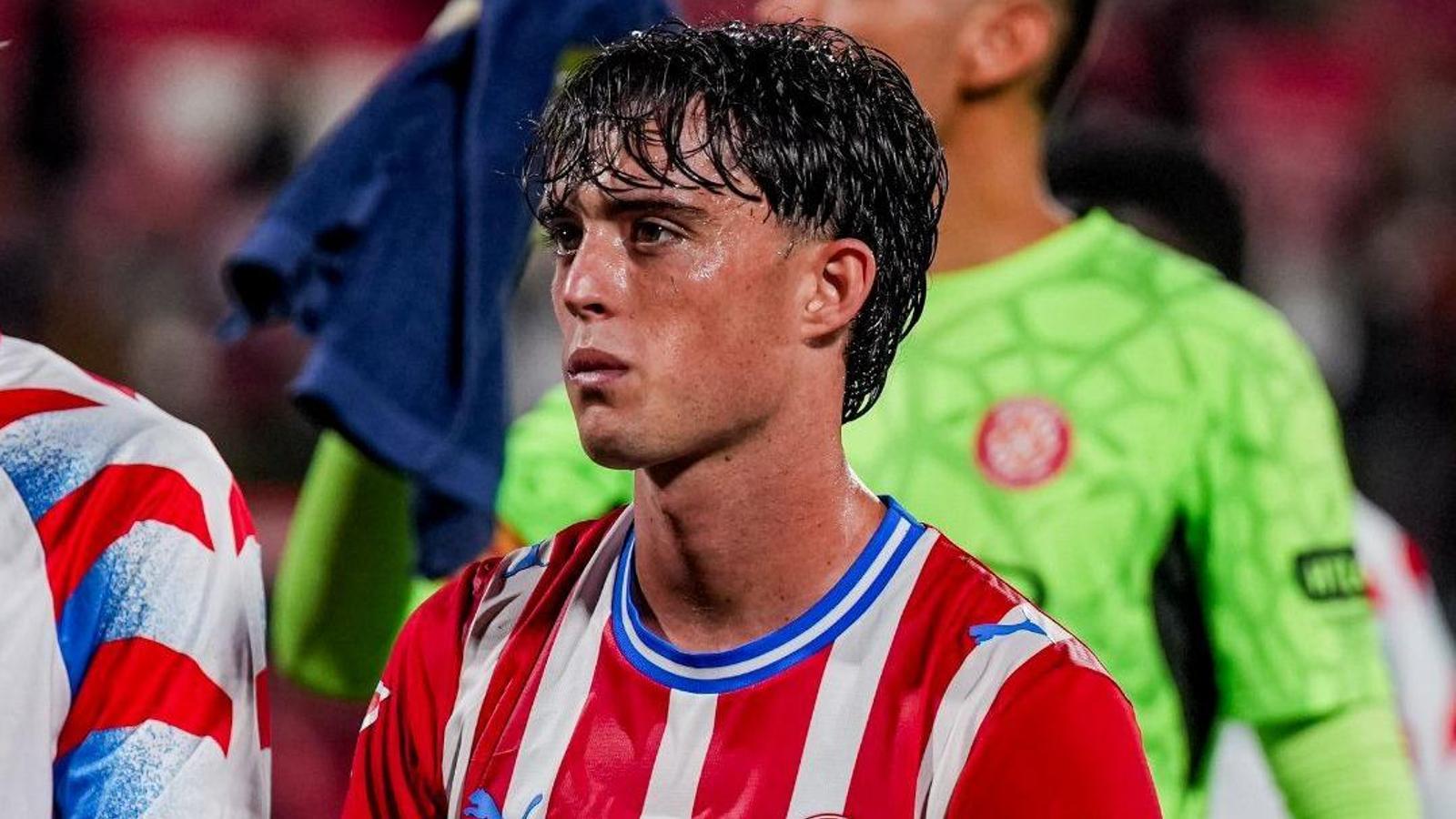 Javi Boñar after playing a match with Girona FC