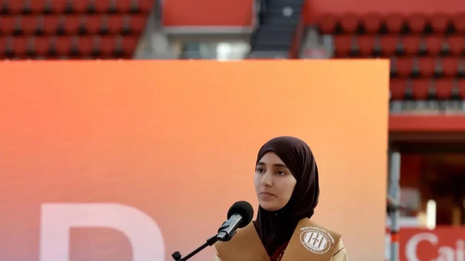 Khaoula Ikkene zur Abschlussfeier.