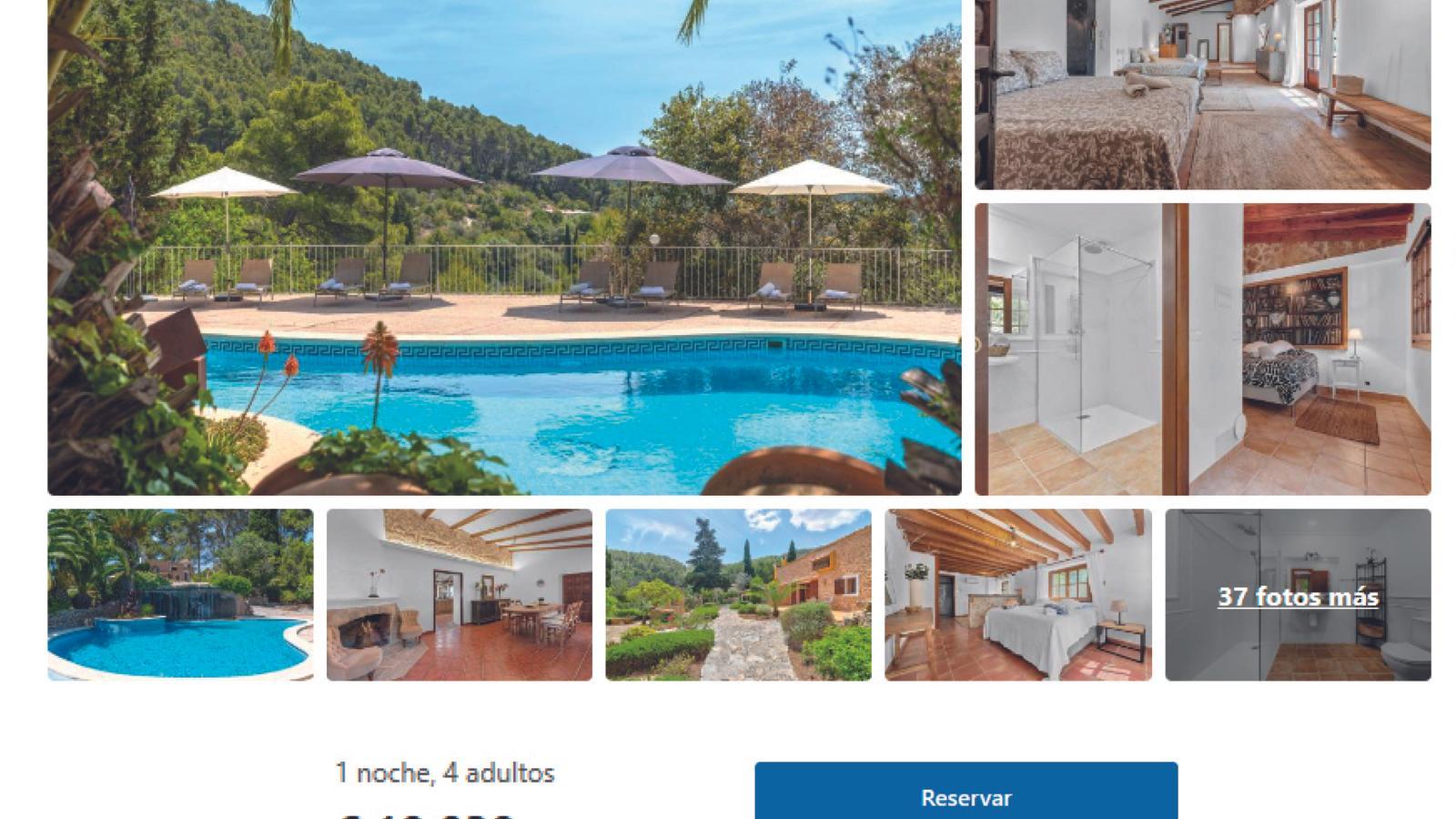 Social media ad: more than 10,000 euros for one night in a villa.
