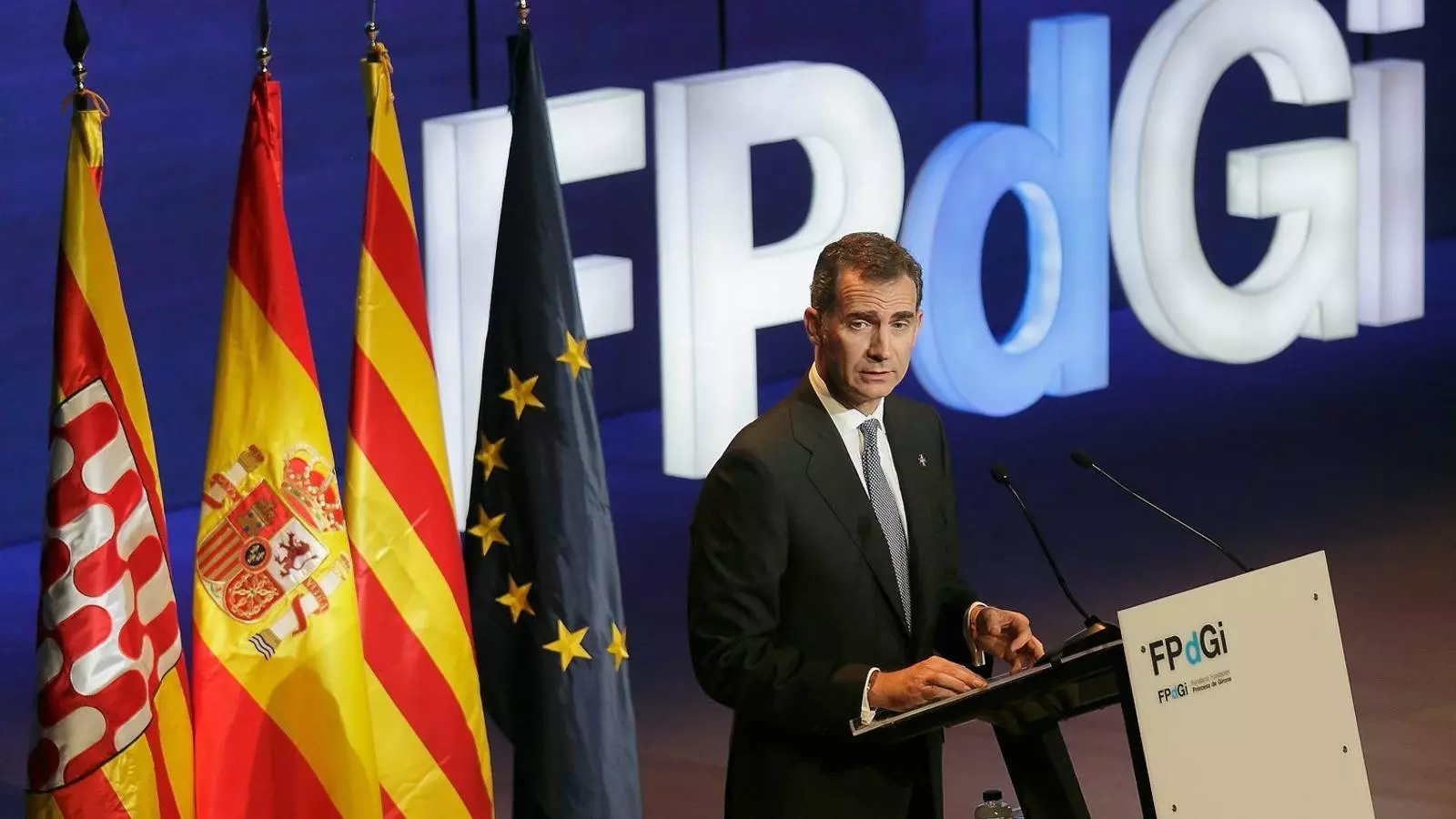 Felip VI durant l’entrega dels premis de la Fundació Princesa de Girona.