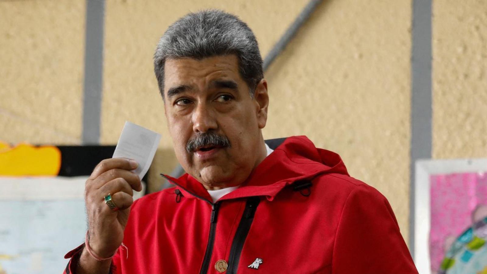 Nicolás Maduro at a polling station, last Sunday, July 27