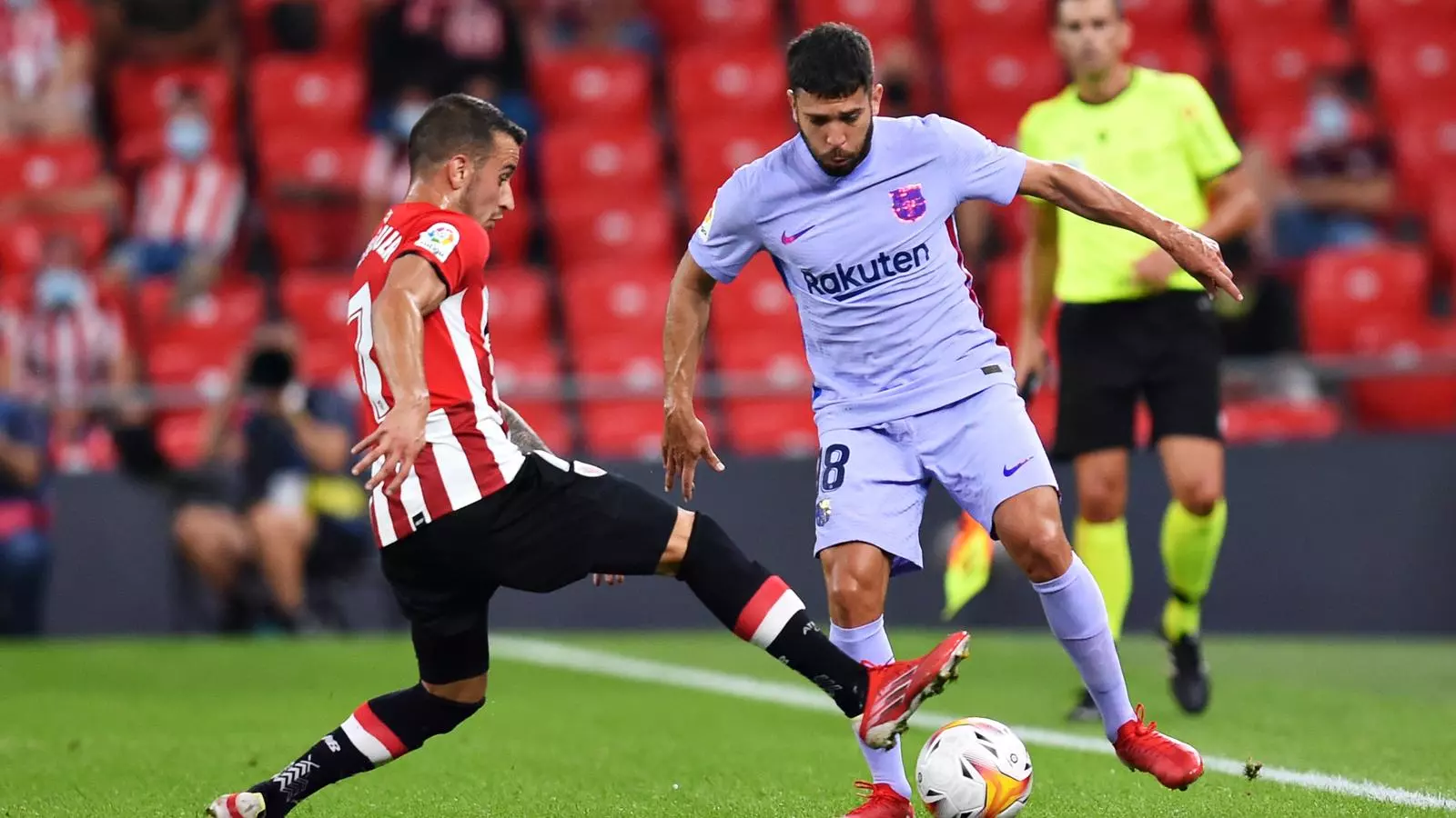 Jordi Alba, al partit de dissabte a Bilbao.
