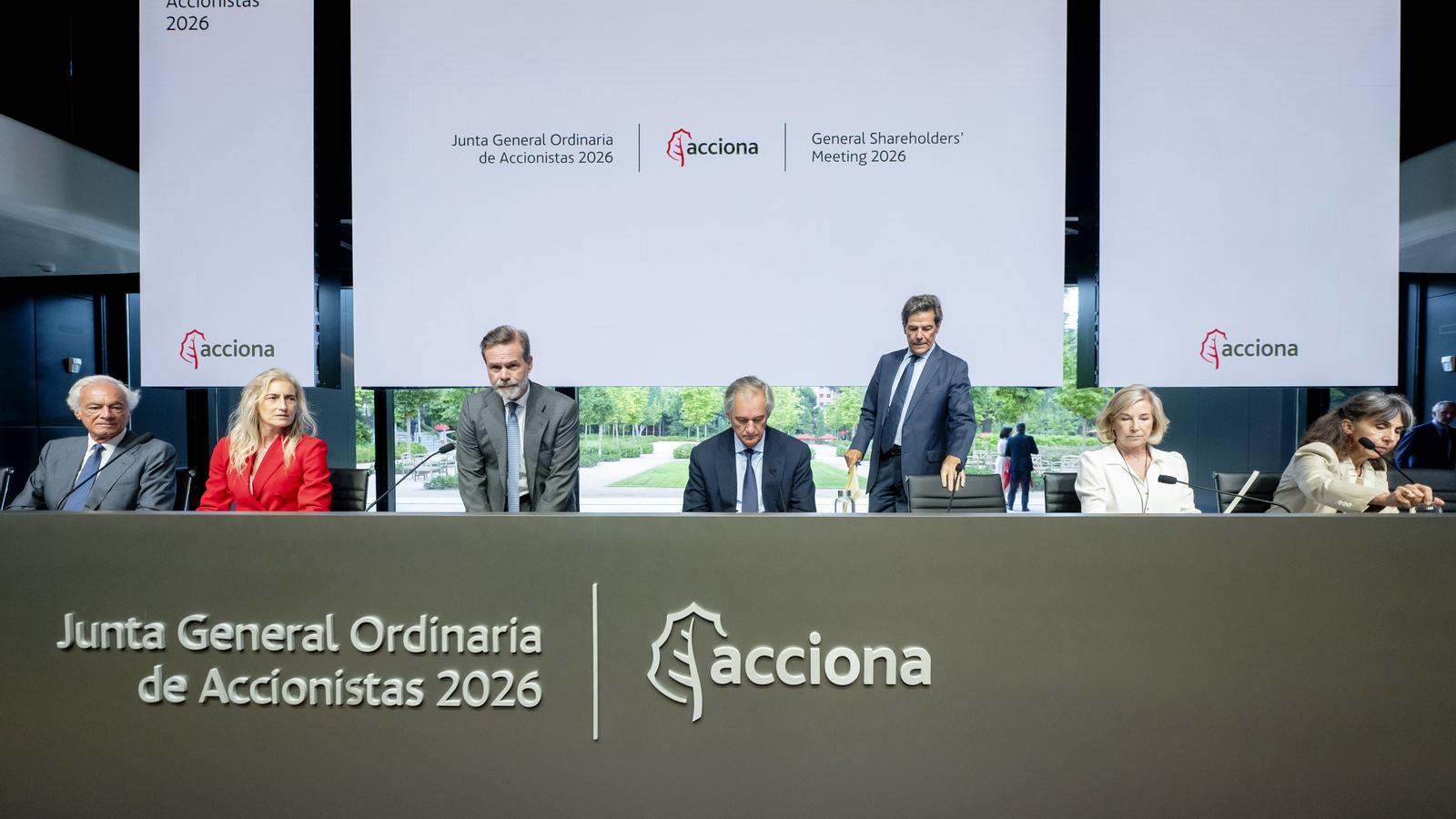 El consejo de administración de Acciona durante la junta de accionistas del 2026