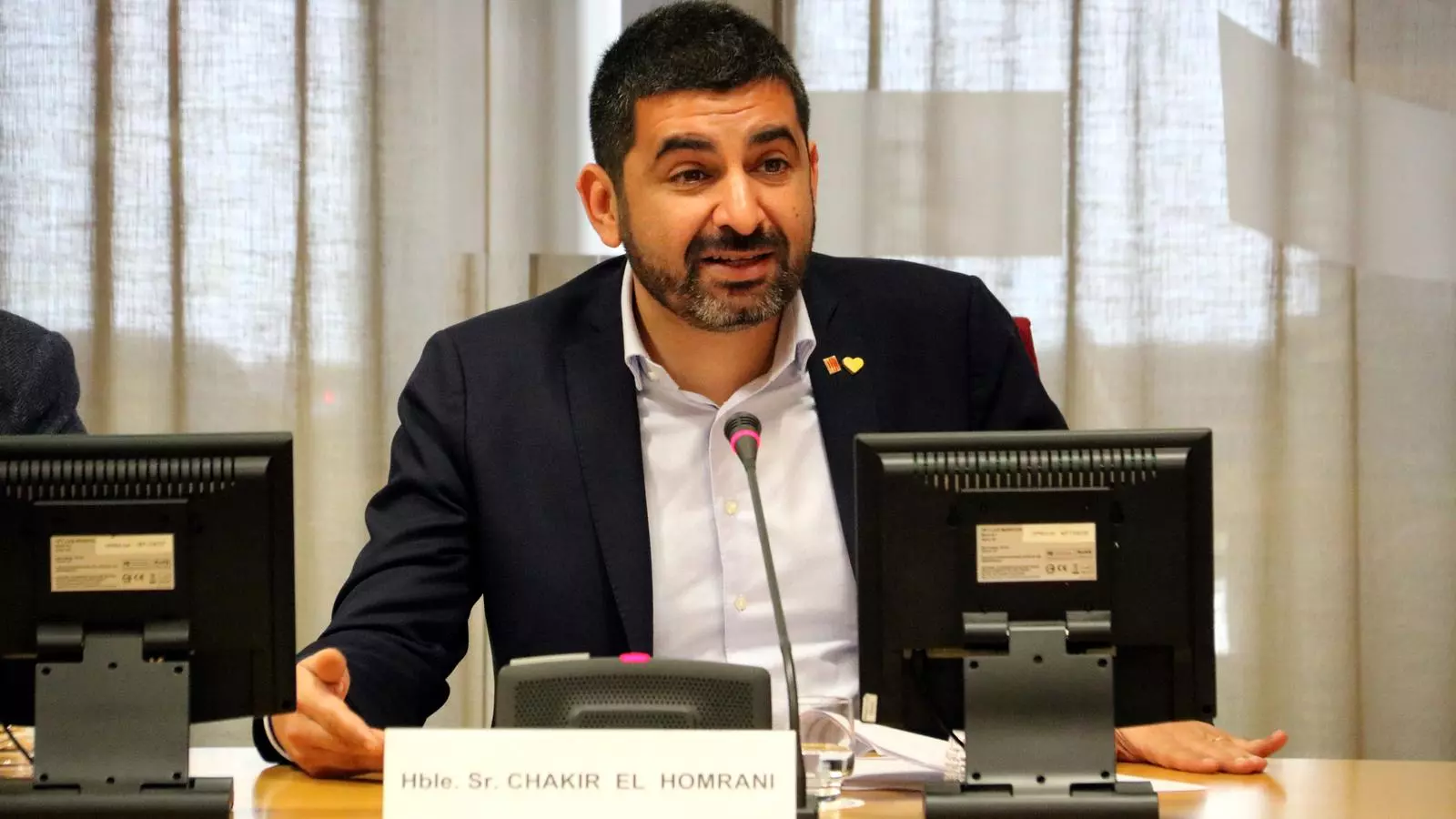 El conseller de Treball, Chakir El Homrani, en la presentació de l'informe del CTESC