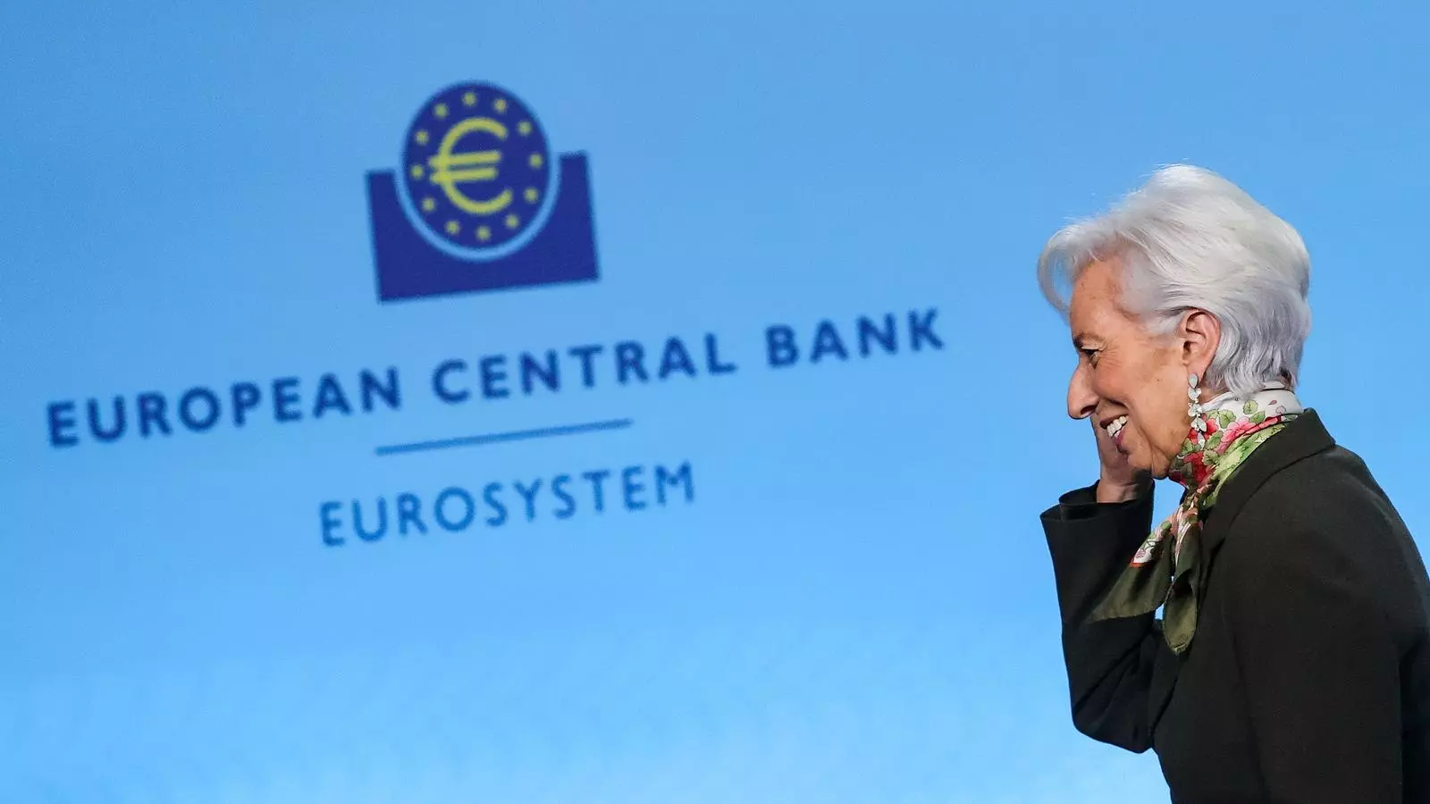 La presidenta del BCE, Christine Lagarde, en la roda de premsa d'aquest dijous