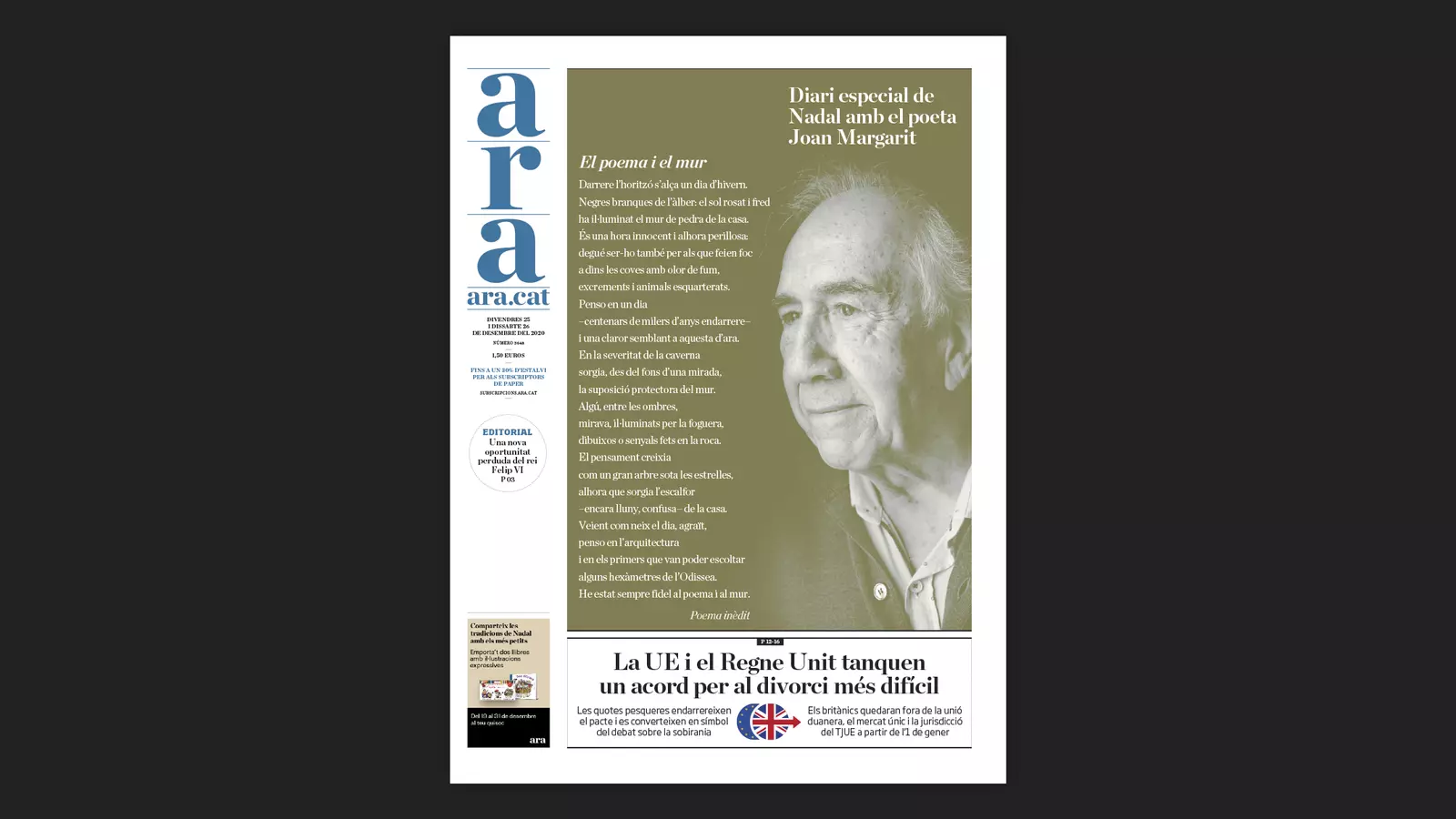 Portada del diari especial de l'ARA