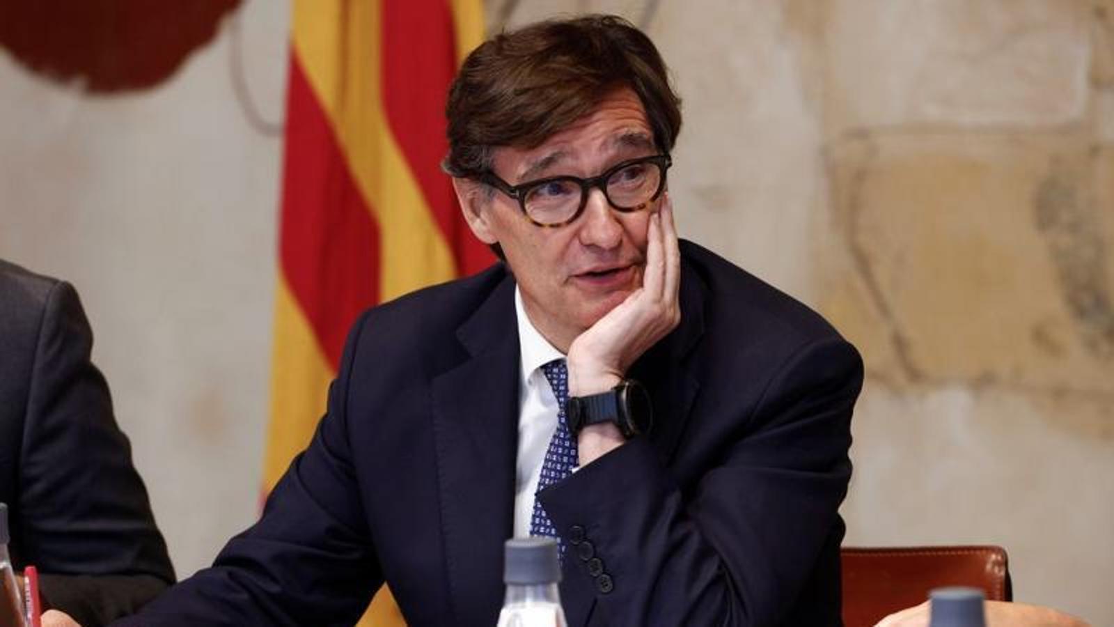 The President of the Generalitat, Salvador Illa, at the first meeting of the Government's executive council after the summer.